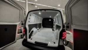 back of open fridge van