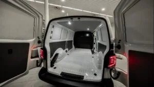 back of open fridge van