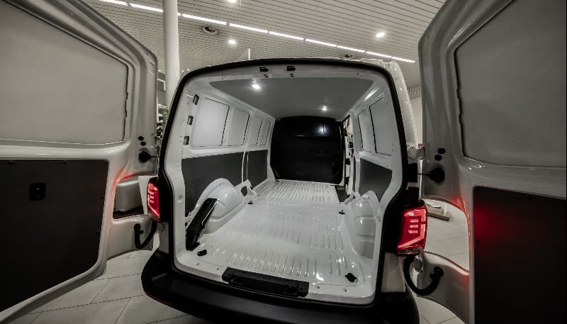 back of open fridge van